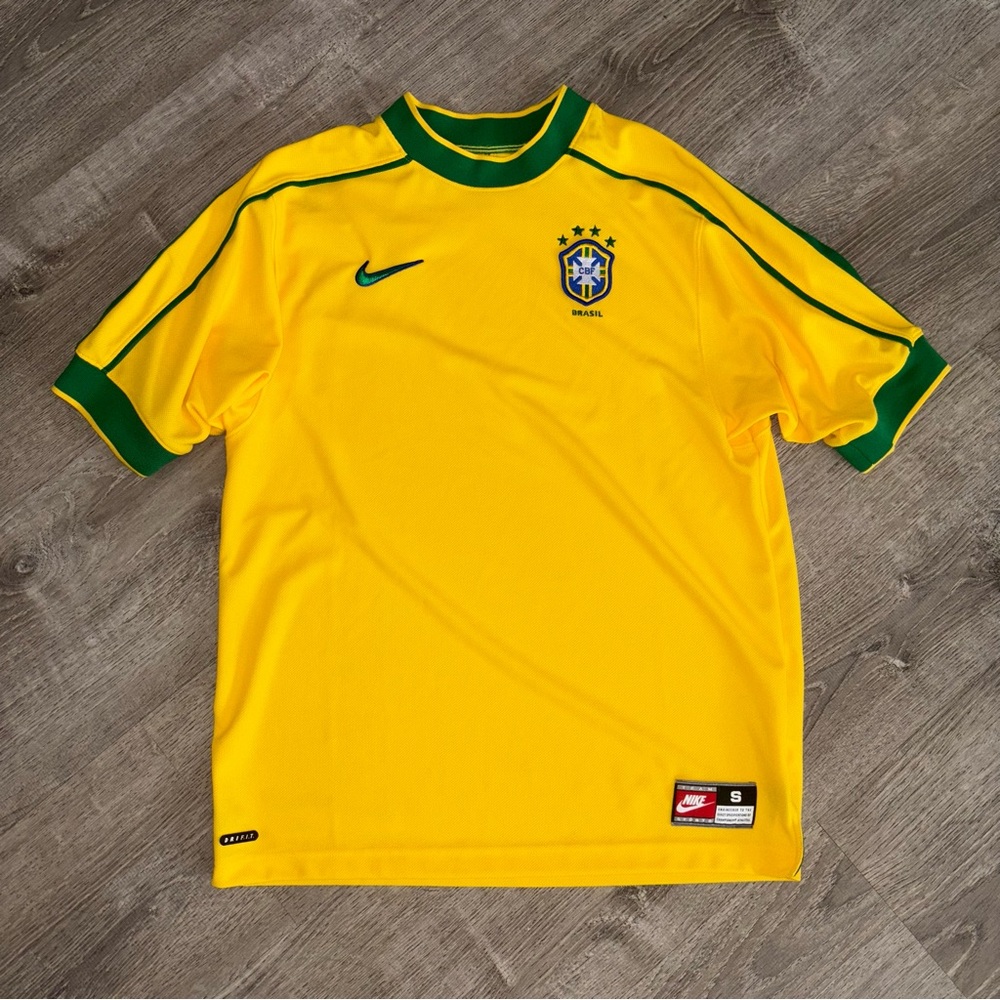 Nike Brasil 1998 CBF jersey dry fit authentic Small re-issue brazil jersey